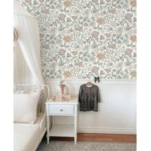 1卷复古植物花卉壁纸，时尚抽象植物花卉印花壁纸，精致室内装饰膜，适用于房间和橱柜表面的装饰翻新，各种房间和厨房墙面装饰壁纸，自粘贴纸，易于安装和移除，手工工艺膜 - 復古花卉 - 查看 6