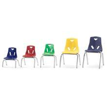 Berries 8140JC1114 Stacking Chair with Chrome-Plated Legs 10" Height Orange - Anaranjado - Ver 5