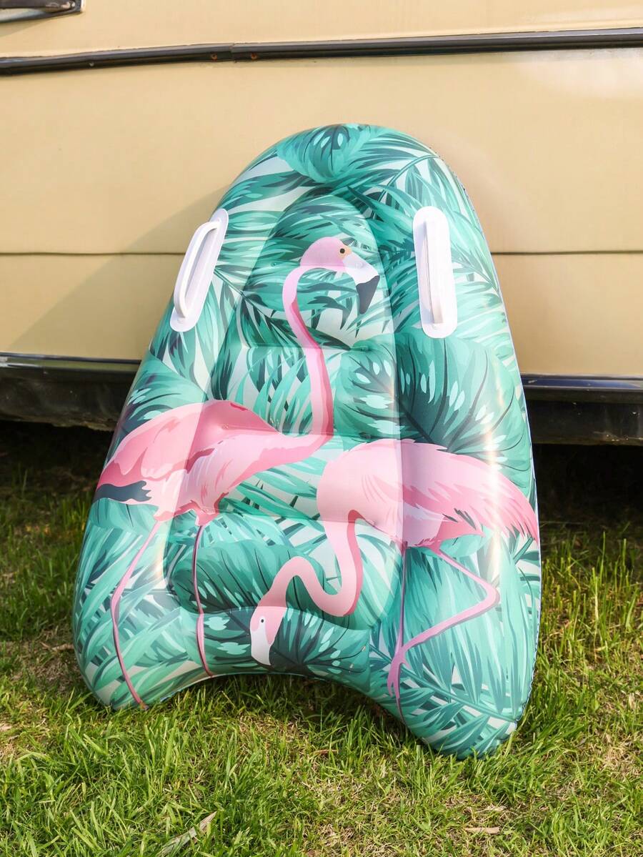 1PC Green/Orange Inflatable Surf Board Float With Handles, Tropical Flamingo & Parrot Swim Kickboard For Beach Pool Summer Gift - Multicolor - View 1