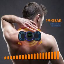 Hailicare Bộ 5 miếng đệm massage xung EMS đa chức năng, 8 chế độ, 19 mức cường độ, điều khiển từ xa không dây, dùng cho massage cổ/eo/chân, có thể sạc lại. - Xem 4
