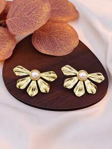 优雅珍珠耳环套装，女士金耳环套装，母亲节、感恩节礼物 - 彩色 - 查看 6