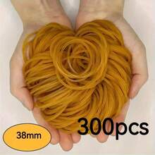 100/300/500 条多用途黄色橡皮筋 - 耐用天然橡胶，适合整理办公室、学校和家庭用品，直径 38 毫米/1.5 英寸，适合返校使用 - 黃色 - 查看 7