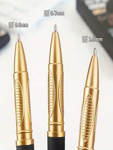 5支装黑金中性笔套装 - 0.5mm/0.7mm/1.0mm 细笔尖，高容量，书写流畅，耐用塑料材质，适用于办公室、学校和专业用途 | 外观优雅 | 手感奢华，专业书写笔 - 多色 - 查看 10