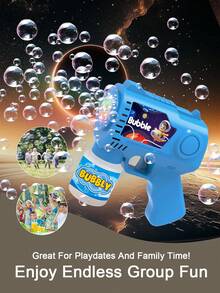 Cute Cartoon Bubble Gun With LED Lights, Automatic Bubble Blower Toy, 4 Color Options, Suitable For Birthday Parties And Outdoor Games (Batteries And Bubble Solution Not Included) - Multicolor - View 6