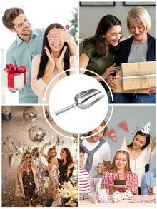 1pc Multifunctional Stainless Steel Ice Scoop, Provides 3 Sizes, Designed Thick And Durable, Easy To Clean. Suitable For Ice Cubes, Grains, Coffee, Flour, Food, Tea Leaves, Popcorn, Sugar, Nuts, Rice And More. Applicable For Ladle, Cocktail Ice Scoop, Reusable Ice Scoop, Stainless Steel Ice Bucket Scoop - Multicolor - View 10