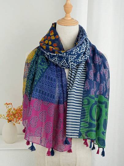 1 chiếc khăn tắm biển thời trang 180*85cm, khăn quàng in họa tiết, thích hợp cho du lịch và sử dụng hàng ngày, khăn trùm đầu, khăn choàng cho nữ, chất liệu polyester thông thường.