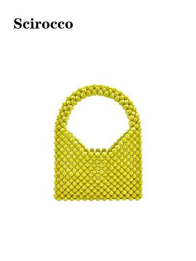New Niche French Retro Design Versatile High-End Commuting Handbag, Beaded Woven Bag
