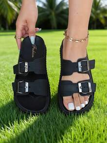 FZY New Women's Home Slippers, Casual Sandals, Quiet Thick-Soled Slippers, Non-Slip Design, Comfortable Materials, Ergonomic Design, High-Quality Winter Home Slippers For Women, Suitable For Various Occasions And People, Solid Color Design, Stylish And Simple, An Indoor Essential, A Popular Bestseller.Must-Have Outfits For Valentine's Day,Essential Easter Outfits - 黑色 - 查看 4
