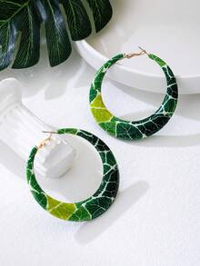 1 Pair Colorful Hoop Earrings For Women - Multicolor - View 11