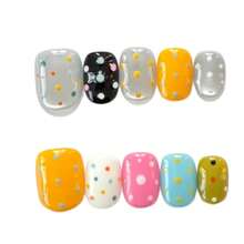 Retro Polka Dot Cat Eye Press On Nails| 10Pcs Rainbow Bubblegum Pop Art Fake Nails| Reusable Full Cover False Nails| Perfect For Daily, Party, Dating & Holiday| Cute Nail Art Tips For Women - S - 查看 6