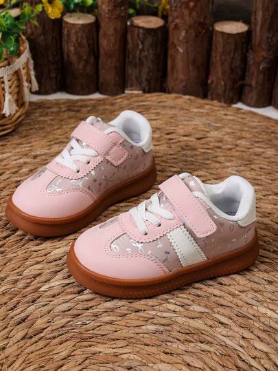 1 Pair Unisex New Low-Top Flat Casual Sneakers, Shock-Absorbing Non-Slip Children's Skate Shoes, Fashion Versatile Student Leisure Shoes, Suitable For All Seasons Including Infant Toddler Shoes