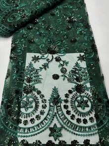 Vải ren đính sequin cao cấp kiểu châu Phi, dài 5 thước Anh/mảnh, chất liệu mềm mại và thân thiện với da, vải ren đính sequin thêu kiểu Pháp Nigeria cổ điển năm 2026, thích hợp cho váy dự tiệc, váy cưới, đồ thủ công DIY, nhiều màu sắc để lựa chọn. - A - Xem 7