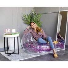 Air Candy Pink Glitter Inflatable Chair Accent Contemporary Lounge Chair for Living Room Bedroom Dorm Room Patio Decor Indoors or Outdoors Waterproof Teens Adults 3lbs - Rosa - Ver 3