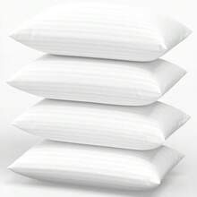 Pillows Standard Size Set of 4 Hotel Collection Bed Pillow for Sleeping Pillows 4 Pack for Back Stomach or Side Sleepers Soft and Supportive Washable Pillows for Bedroom - Blanco - Ver 8