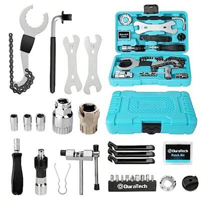 31 Pieces Ycle Tool Kit Complete Bike Repair Kit With Storage Box Mountain Bike Repair Tools For Mountain Road And Park Ycle With Chain Riveter Tire Levers Crank Puller