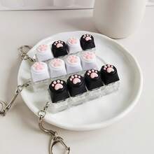 Cat Paw Keycaps Keychain, Cute Couples Keyrings, Novelty Keychains For Men, Festival Gifts & Bag Accessory - Multicolor - View 9