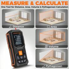 POROMETISTO Máy đo khoảng cách laser 2 trong 1 50m/80m với bộ nhớ lưu trữ 30 dữ liệu, dụng cụ đo góc laser kỹ thuật số. - Màu Cam cháy - Xem 3