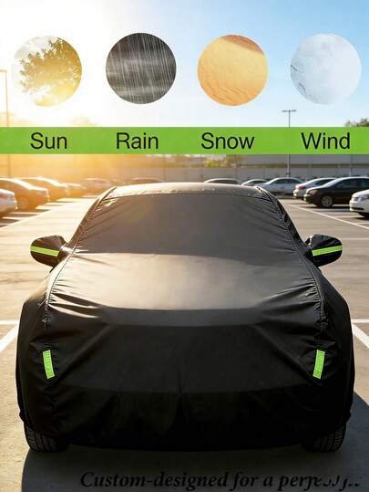 범용 자동차 커버 - 방수, 자외선 차단, 방진 및 내열 PEVA 소재, 8가지 사이즈 사용 가능, 사계절 차량 보호, 방진, 은색 외관, 자동차 액세서리, 자동차 커버 | 세련된 자동차 커버, 어머니의 날 선물, 침실 장식, 정원, 주방 장식, 여름, 해변, 여행 필수품, 방 장식, 스퀴시, 졸업