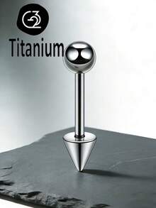 1件 ASTM F136 钛合金外螺纹 16G1.2mm 鼻环、鼻中隔环、香蕉形耳钉/耳环、眉环、舌环、唇环 身体穿刺饰品 - barbell Ball/ cone - 查看 21