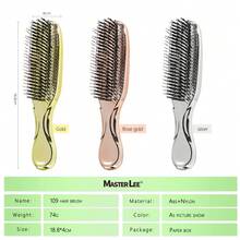 MASTERLEE 1pc Zeus Anti-Static Hair Brush, Soft Nylon Bristles For Scalp Massage, Suitable For Wet Or Dry Hair, Washable, Comfortable Handle, Hair Styling Accessory For All Hair Types - Multicolor - View 4