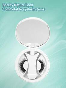 1 Pair Natural E Magnetic False Eyelashes With Eyelash Clip, Soft Magnetic Lashes, No Glue Needed, Reusable, Suitable For Beginners - Black - View 4