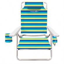 Caribbean Joe Chaby International Deluxe - Silla Plegable para Playa y Camping - Raya gruesa - Ver 1