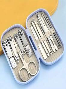Bộ dụng cụ chăm sóc móng tay chuyên nghiệp, bộ chăm sóc cá nhân dành cho nữ, bộ chăm sóc chân kèm dụng cụ làm sạch ráy tai, kìm cắt móng, dụng cụ làm móng, túi đựng du lịch unisex, quà tặng cho bạn bè và người thân. - nhiều màu - Xem 6