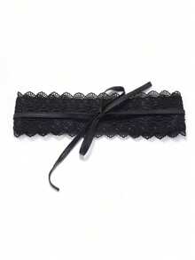 Plus Size Women Elegant Hollow Lace Multi-Layer Camisole Belt, Suitable For Evening Gowns, Weddings, Parties And Daily Occasions - Black - View 7