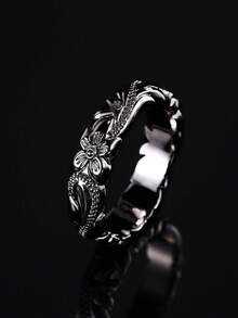 1 chiếc nhẫn hoa thanh lịch dành cho nữ, quà tặng ngày Valentine, đám cưới, lễ đính hôn, kỷ niệm, tiệc tùng, trang sức. - màu đen - Xem 4