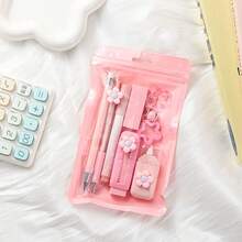 1套8件套高价值文具套装，学生必备文具，学习奖励礼品书写用品套装 - 4种颜色可选，点亮办公时光，包含伸缩橡皮擦、荧光笔、圆珠笔、修正带钥匙扣等，创意人士的理想文具套装！ - 多款 - 查看 5