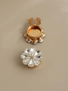 1 pieza Botón de puño de camisa con flor de rhinestone, alfiler decorativo para el cuello, accesorio versátil y minimalista adecuado para uso diario y días festivos - Hebilla decorativa - Ver 6