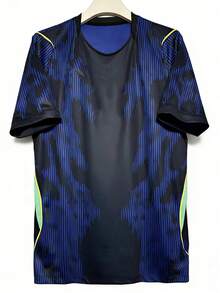 2026 World Cup Fan Soccer Jersey,Brazil Style Men's Soccer Jersey, Crew Neck Comfortable Breathable Sports Top, Suitable For Match, Football Training And Casual Daily Wear - 寶藍色 - 查看 9