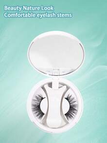 1Pair Natural Cat Eye Magnetic Eyelashes With Applicator Reusable Magnetic Lashes Kit Eyetail Elongated Waterproof No Glue Needed False Eyelashes - màu đen - Xem 6