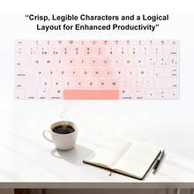 Strawberry Milk Pink US Layout Silicone Keyboard Cover,English/Spanish 2 Options, Compatible With MacBook Pro 13.3" A1708 & Retina 12" A1534,Ultra-Thin, Dustproof,Clear Key Characters,Washable - View 6