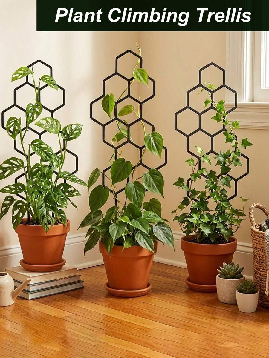 Honeycomb Shaped Plant Climbing Trellis, Outdoor Potted Plant Support, Rust-Resistant Plastic Rack Suitable For Potted Vines And Flowers, Space-Saving Support For Indoor And Outdoor Gardens - Multicolor - View 1