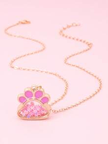 1 chiếc vòng cổ mặt dây chuyền hình ngôi sao lấp lánh và dấu chân thú cưng, quà tặng ngày lễ cho bé gái. - Nhiều màu - Xem 6