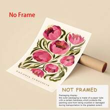 1 Print With Optional Frame – Modern Poster: Summer Peonies, A Colourful And Whimsical Piece Of Art; Peonies, Vibrant Wall Art, Modern Art Print, Suitable For Nurseries, Gallery Walls, Bathrooms And Living Rooms - Multicolor - View 3