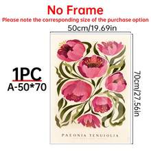 1 Print With Optional Frame – Modern Poster: Summer Peonies, A Colourful And Whimsical Piece Of Art; Peonies, Vibrant Wall Art, Modern Art Print, Suitable For Nurseries, Gallery Walls, Bathrooms And Living Rooms - Multicolor - View 12