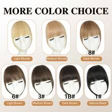 Elegant Clip-In Human Hair Bangs For Women - 6 Inch Straight, Wispy Air Bangs With Temples, Natural Look & Feel, Easy To Style - S1 - View 4