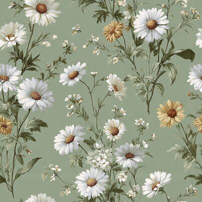1 Roll Of Fresh Plant Floral Wallpaper, Fashionable And Sweet Plant Daisy Wallpaper, Exquisite Interior Decoration Film, Suitable For Renovating Decorative Wallpaper On Room And Cabinet Surfaces, Various Room And Kitchen Wall Decoration Wallpapers, Self-Adhesive Stickers, Easy To Install And Remove, Handmade Craft Film
