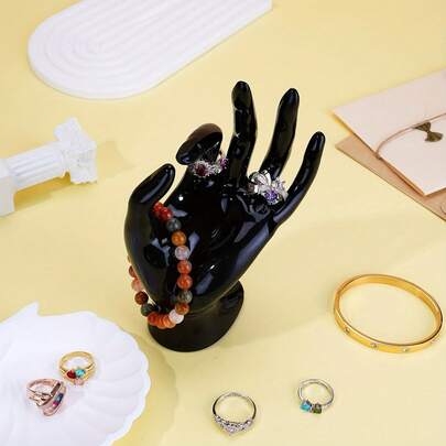 1pc Creative OK Hand Gesture Jewelry Display Stand, Suitable For Displaying And Storing Rings, Earrings, Necklaces, Bracelets On Vanity Or Store Display Cabinet, Jewelry Tower, Creative Hand Model Prop, Ring Display, Bracelet Display, Window Display, Counter Display, Live Streaming Display