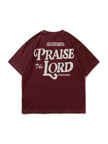 Áo thun ngắn tay nam Zrgoth đa năng, tối giản, in họa tiết | Chủ đề Thánh vịnh Kinh thánh - Màu Đỏ Sâu - Xem 4