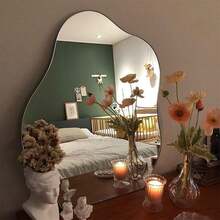 Chic Full-Length Floor Mirror With Stand - Perfect For Bedroom & Bathroom, Glass Surface, No Power Needed - Silver - View 8