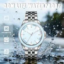 ZOEA Men Quartz Watches - Strap-silver/Case-light Blue - View 4
