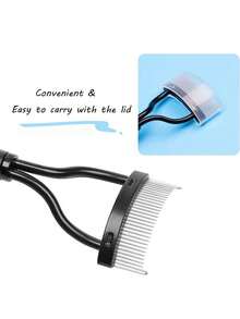 2件套睫毛梳、睫毛分离器、睫毛夹、金属刷、化妆工具 - 彩色 - 查看 7