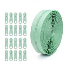 一套，3号尼龙拉链，177英寸/450厘米 + 20个塑料拉链头，适用于家庭缝纫DIY拉链更换 - 4.5米拉鏈+20個塑膠拉鍊頭 - 查看 26