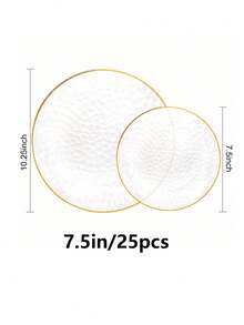 Bộ 25 khay đựng bánh hình tròn trong suốt viền vàng chấm bi, bao gồm khay phụ (7.5"/10.25") và khay đựng salad trái cây chất lượng cao, có thể tái sử dụng và dễ dàng vệ sinh. Hoàn hảo cho đám cưới, ngày Valentine, sinh nhật và các bữa tiệc ngày lễ. - Trong sáng - Xem 10