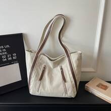 1个，43厘米*16厘米*31厘米，灯芯绒材质，大容量，单肩手提包，手提包，单肩包，托特包，可装A4纸，购物袋，适合上学、通勤、度假、购物、旅行、送礼 - 彩色 - 查看 12