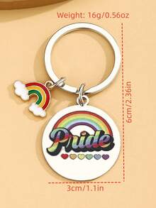 LGBTQ彩虹旗钥匙扣 你与我同在 LGBT 同性恋骄傲 女同性恋 跨性别配饰 - 彩色 - 查看 6