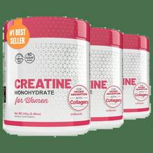 Creatine For Women – 5000mg Micronized Creatine Monohydrate With 2000mg Collagen + 1g BCAA 2:1:1 |   Muscle Recovery, Strength & Glute Support |   No Fillers, Natural Lemonade Flavor, Made In USA - 3 Bottles - 查看 12